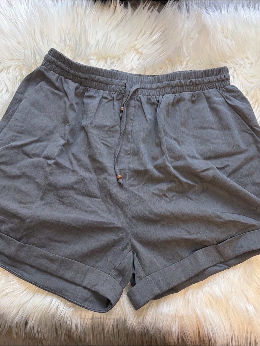 Amazon Women's Gray Elastic Waist Drawstring Athletic Shorts